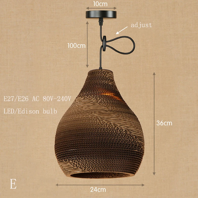 

Modern Nordic Pendant Light Hanging E27 LED Origami Paper Shade Pendant Lamp Bar Restaurant Living Room Bedroom Lighting Fixture