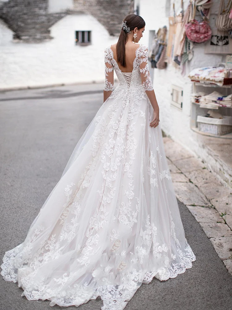 

BAZIIINGAAA Simple Wedding Dress Lace Little Beading Strapless Dress Luxury Wedding Gowns Bridal Can Be Washed Bride Dresses