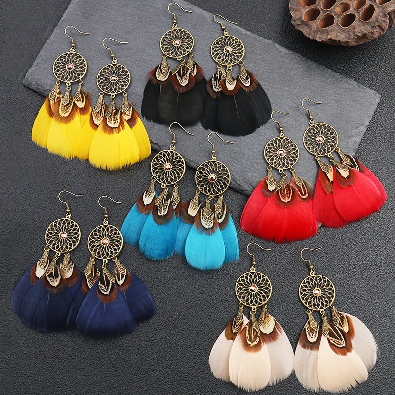 Бижутерия в богемном стиле ретро простые серьги национальном экзотические