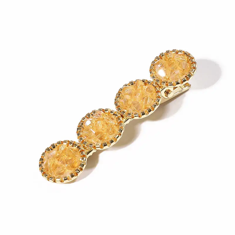 Champagne 1.6x6.5cm Новые Модные цветные заколки для волос с кроликом цветком и кристаллами, клипсы Утконос, аксессуары для укладки волос - Цвет: Champagne 1.6x6.5cm