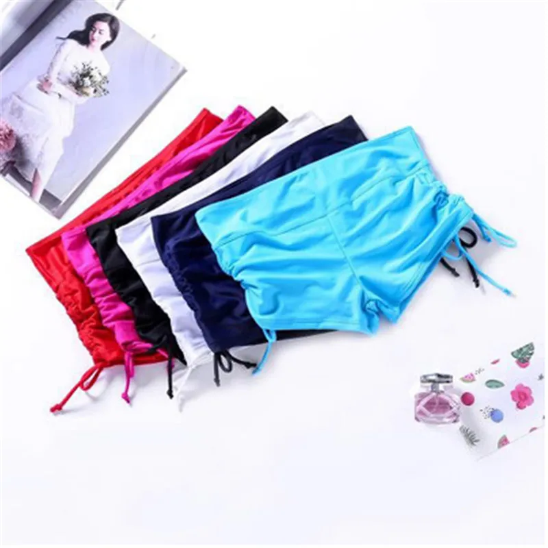 Однотонные женские спортивные шорты для йоги спортзала фитнеса плиссированные