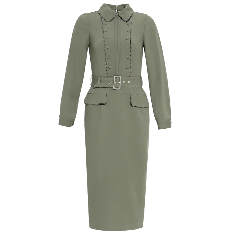 

High End Celebrity Dress Autumn Dress New Women's Retro Long Sleeve Professional Slim Dress In 2021