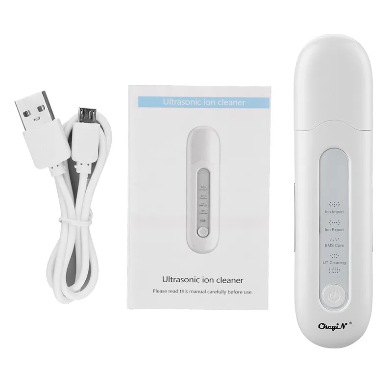 

Ultrasonic Ems Skin Scrubber Cleaner Ion Blackhead Remover Anti Aging Wrinkles Remover Skin Peeling Facial Massager Skin Care