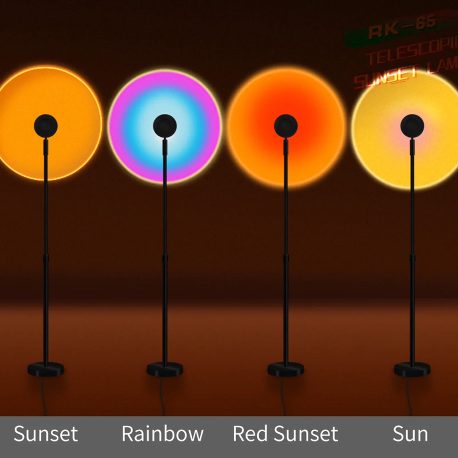 

Retractable Rainbow Sunset Red Projector Led Night Light Sun Projection Desk Lamp for Bedroom Bar Coffee Store Wall Decoration