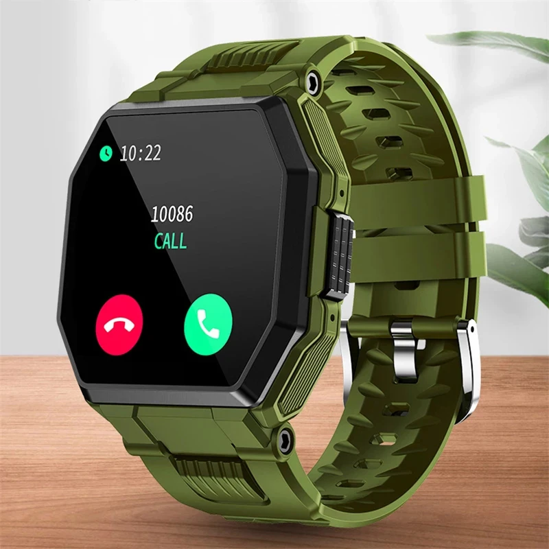 

2021 Luxury Military sport Smart Watch Men Full screen touch Blood pressure Heart rate monitor Bluetooth call smartwatch Men's