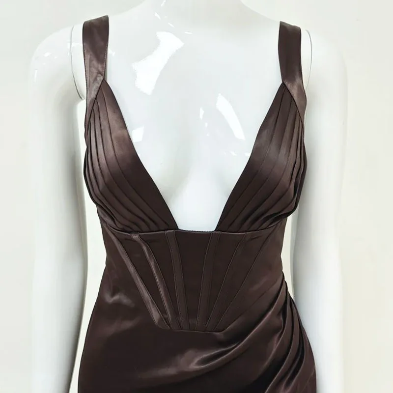 Облегающее вечернее платье с V-образным вырезом Kesiachiccly