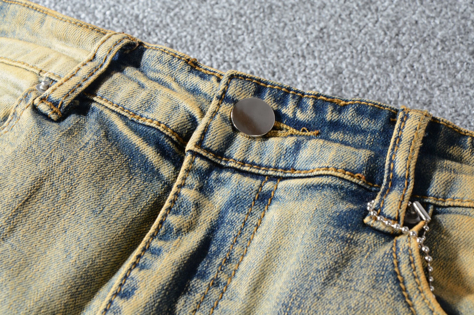 Новые мужские модные повседневные винтажные джинсы со складками облегающие