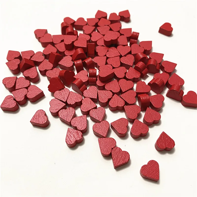 100 шт. 10 мм * 5 Красное сердце в форме пешки дерево Chessman игровые фигурки для жетона