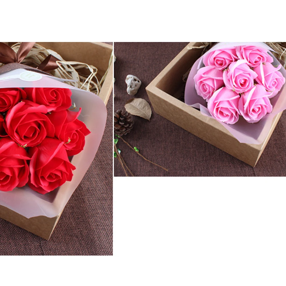 7 шт. подарок на день рождения Искусственные Розы Цветочный стирать купальные
