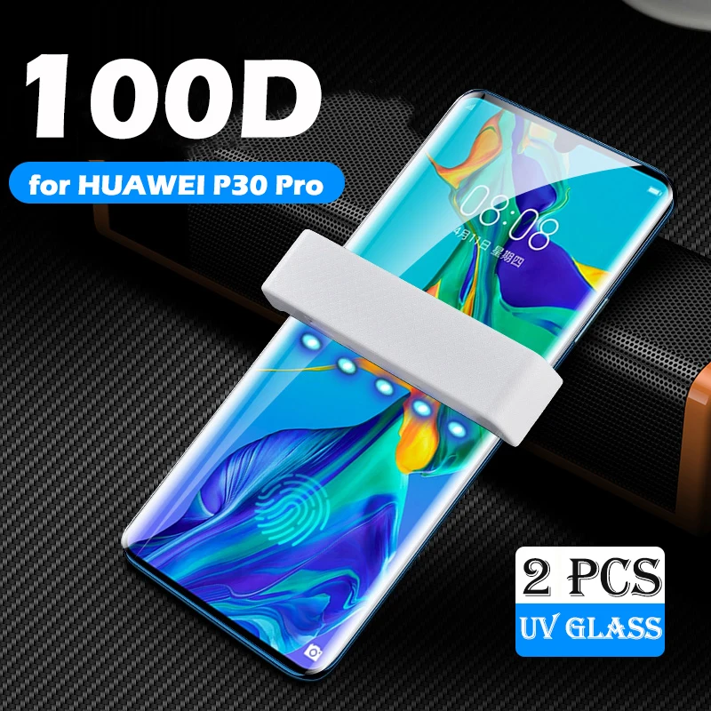 Фото Закаленное УФ-стекло BoeYink для Huawei P30 P20 Pro Lite 100D пленка с полным покрытием из