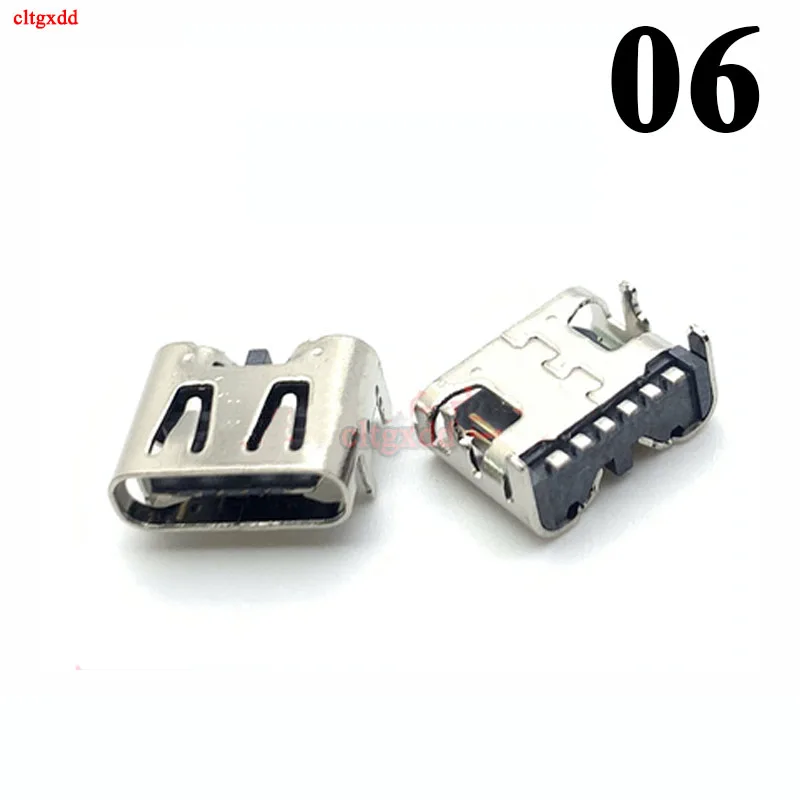 Разъем USB Type-C 10 шт./лот 6-контактный разъем Micro 3 1 гнездо для зарядки мобильный