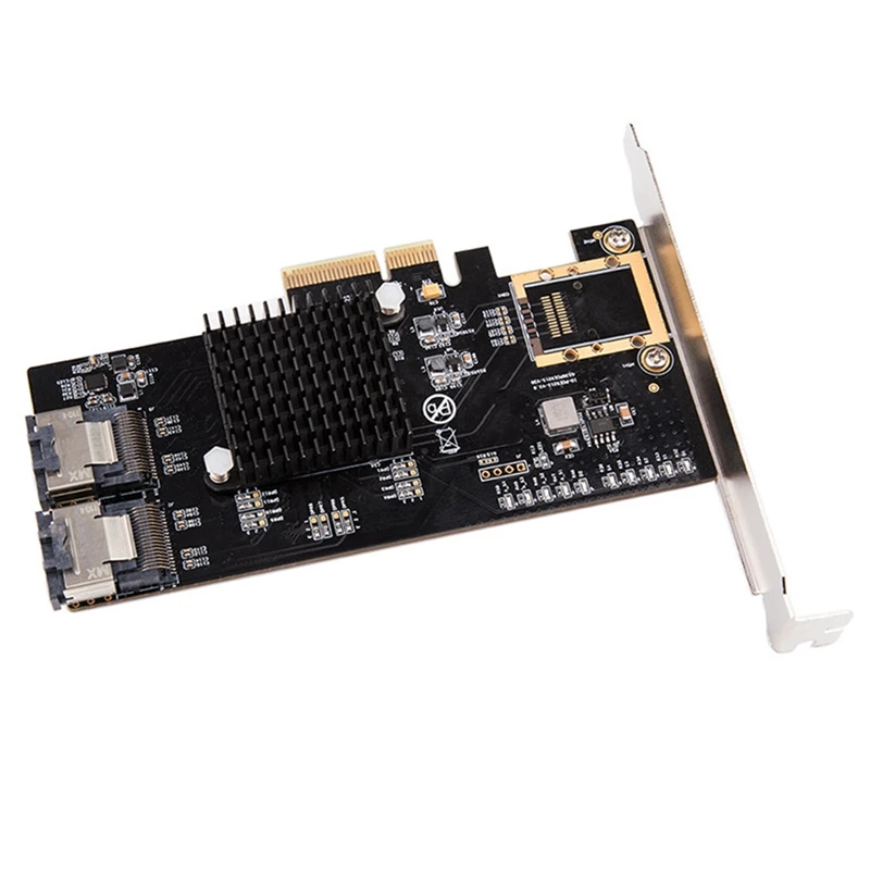 

IOCREST 8 Port SATA III Non-RAID PCI-E X4 Controller Card Supports FreeNAS and ZFS RAID