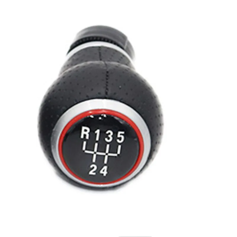 R12345 gear knog Для VW Tiguan 5N 2007 2008 2009 2010 2011 автомобиля 5/6 Скорость автомобиля Шестерни переключатель ручки для включения и выключения с свободного кроя из искусственной кожи - Название цвета: R12345 gear knog