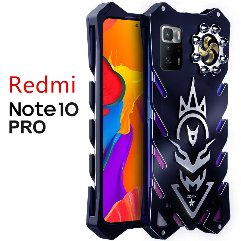 Противоударный металлический чехол-накладка для Xiaomi Redmi Note 10 Pro - купить по