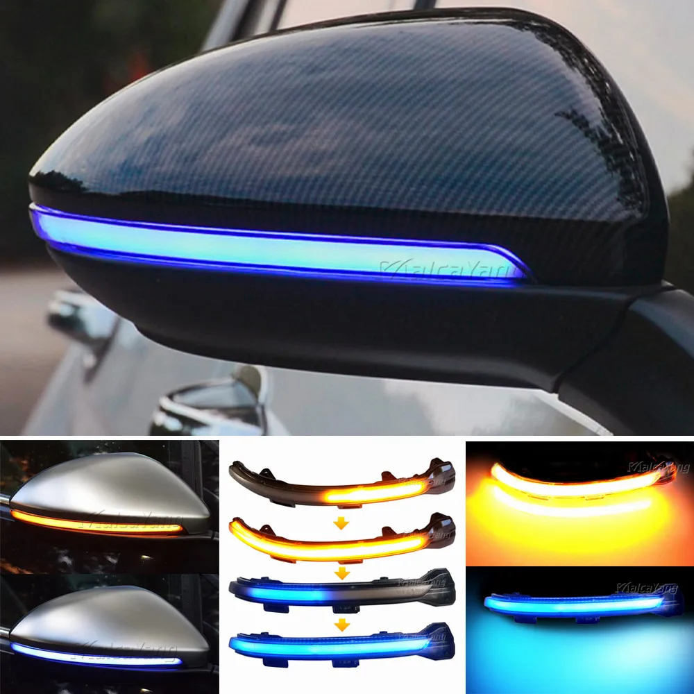 

LED Dynamic Turn Signal Light Side Mirror Sequential Indicator Lamp Trim For VW Golf 7 VII MK7.5 Jetta MK7 GTI R GTD GTE Touran