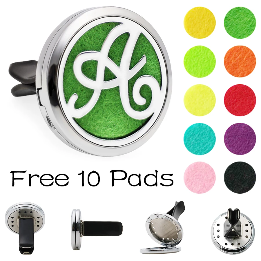 Автомобильный диффузор освежитель Английский алфавит Магнитный медальон с