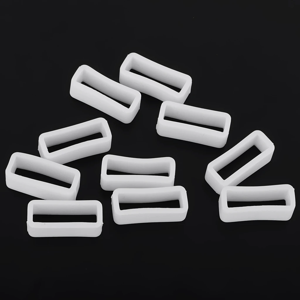 Держатель для ремешка часов черная силиконовая резиновая Пряжка из ПВХ 20 мм 10 шт.