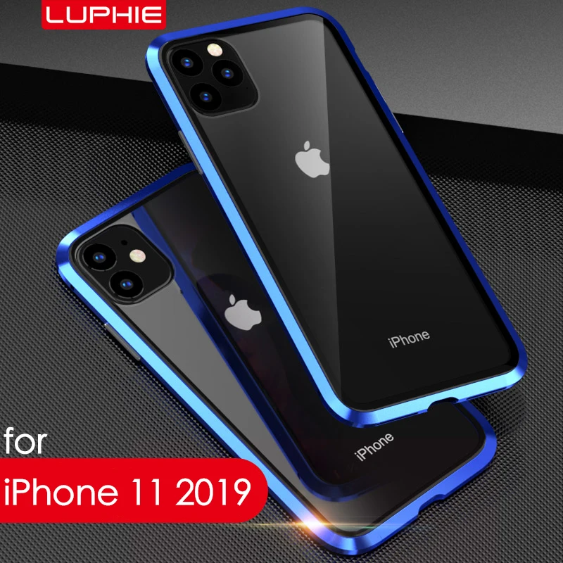 Роскошная Магнитная Адсорбция задняя крышка для iPhone 11 2019 закаленное стекло