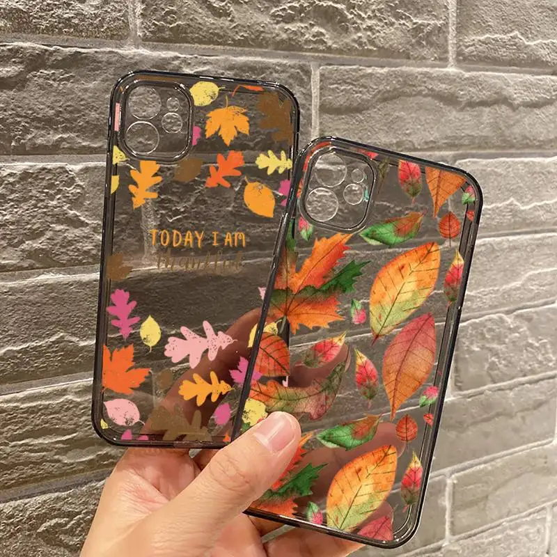 

Pumpkin happy fall lovely Phone Case Transparent for iPhone 7 8 11 12 se 2020 mini pro X XS XR MAX Plus