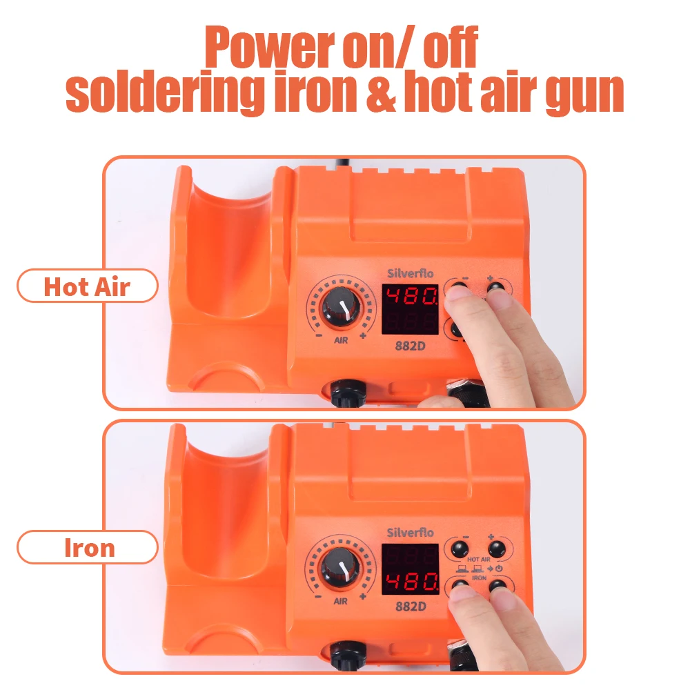 Многофункциональная паяльная станция 882D 2 в 1 паяльник с пистолетом горячего
