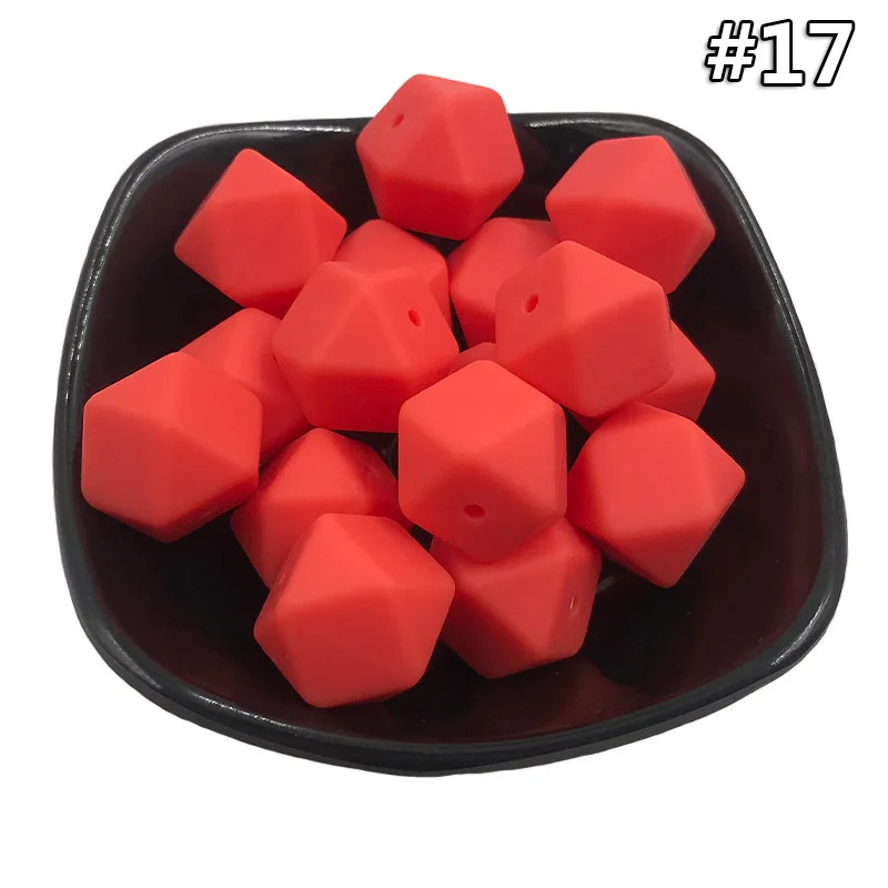 5PCS Beads 17 5 шт./компл. силиконовые шестигранные шарики 17 мм Силиконовые Шарики фитинг BPA бесплатно пищевого качества детские жевательные прорезыватели Прорезыватель Соска клип игрушка - Цвет: 5PCS Beads 17
