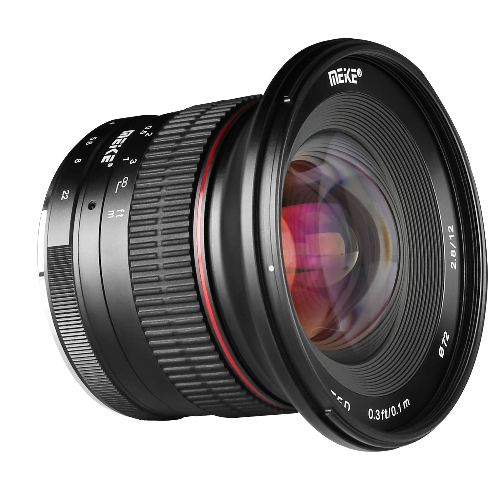 

MEKE 12mm f2.8 Ultra Wide Angle Fixed Lens with Removeable Hood for Sony Alpha and Nex Mirrorless Camera with APS-C