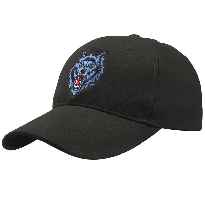 Волчья Голова вышивка простой Стиль Бейсбол Кепки для Для мужчин женщин дышащая