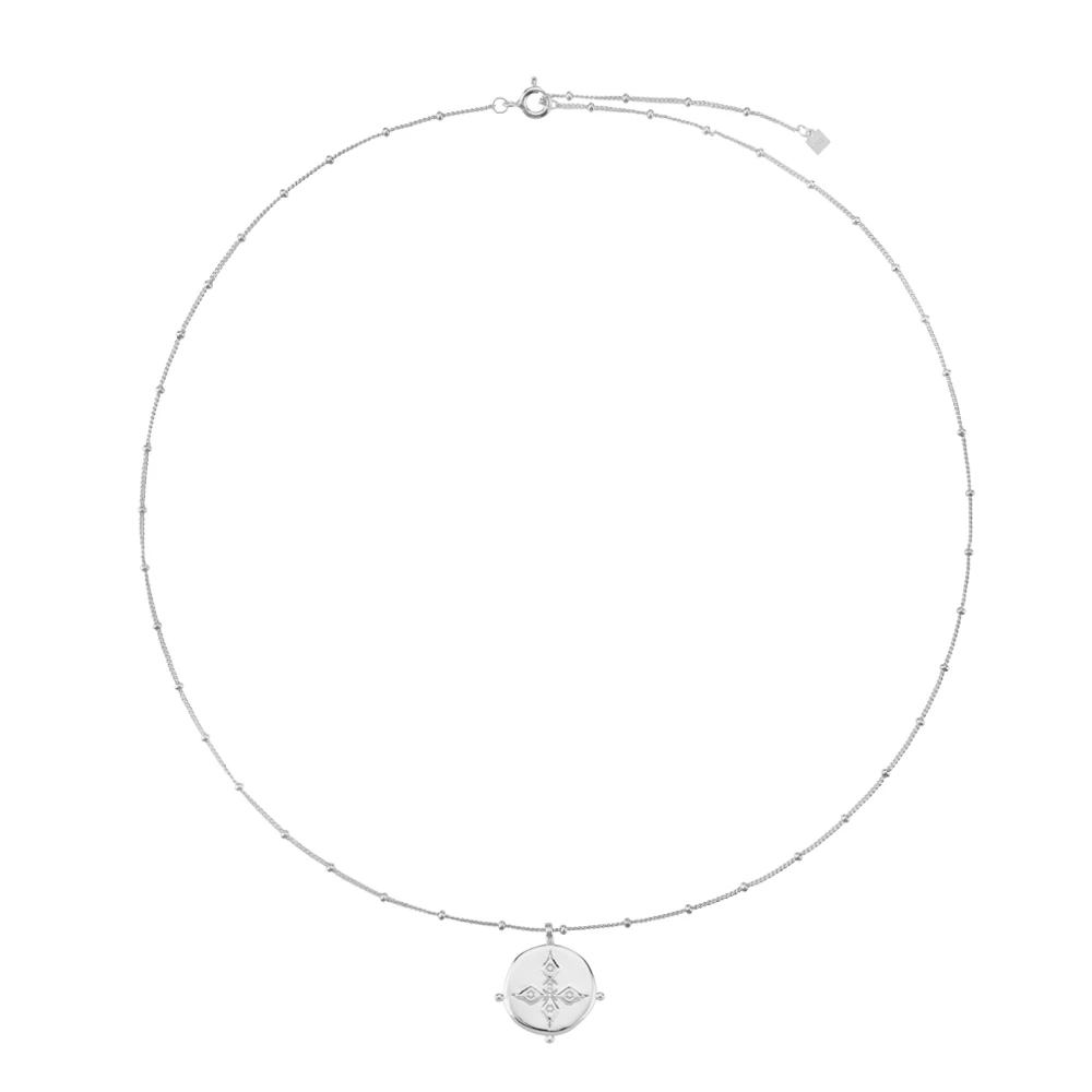 Андивен 925 Стерлинговое серебро с покрытием золотом ожерелье с медалью Гранатовый подвесной кулон Синий цирконий CZ Шарм Длинное ожерелье с подвеской.