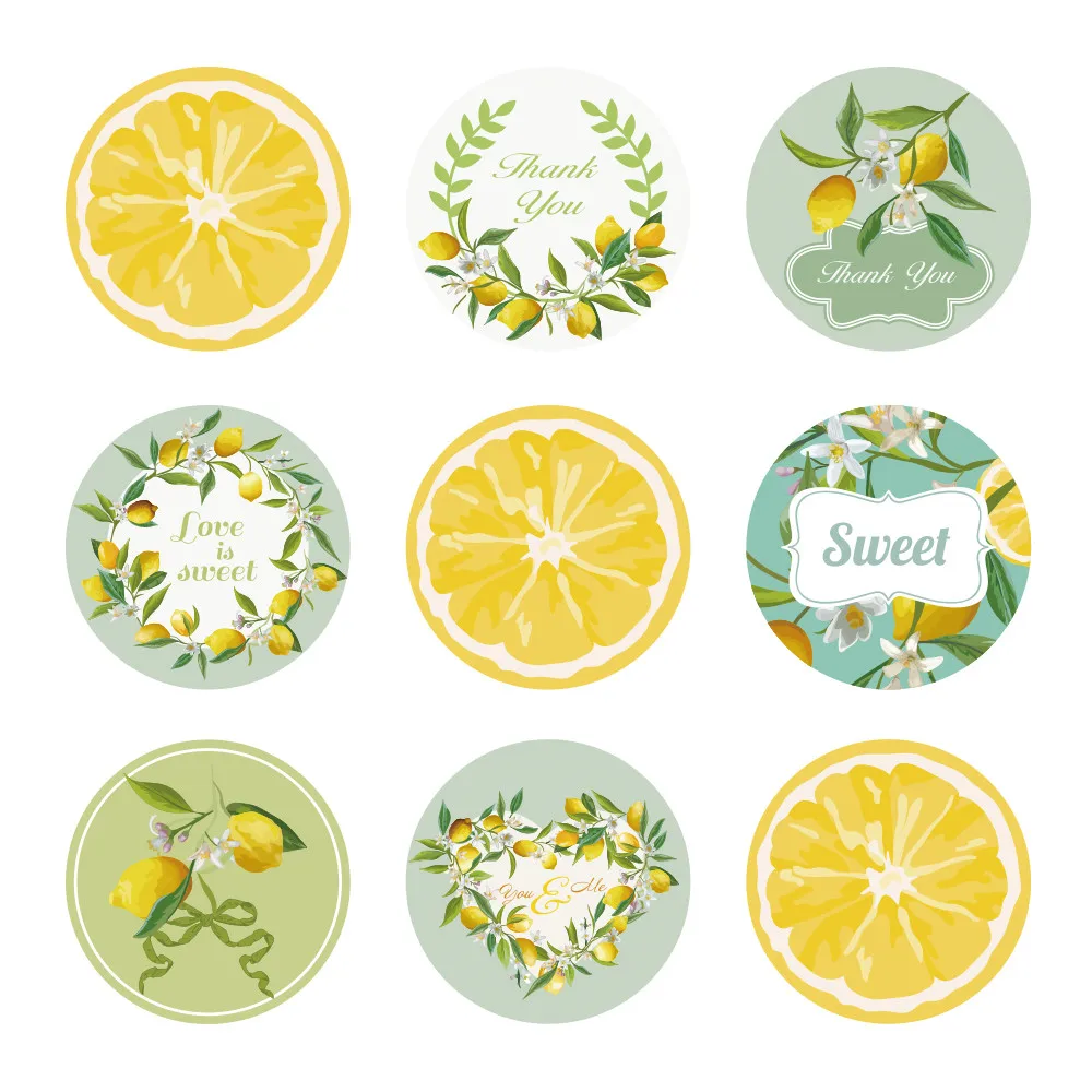180 шт. лимонов наклейки для вечеринки детские на конверте конфет десертов подарков упаковки лимонные