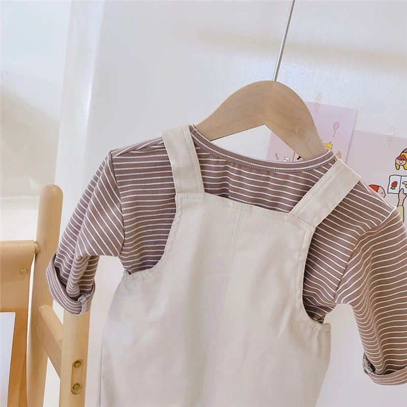 

Autumn fashion boys and girls cartoon letter overalls Toddler kids casual all-match soft bib Trousers