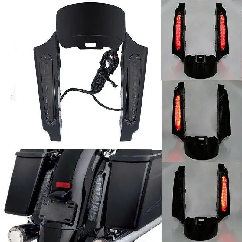 Заднее крыло мотоцикла, комплект, светодиодный светильник для Harley Touring Road King Street Electra Glide FLHX FLHR FLHT FLTRU FLHTCU 09-13