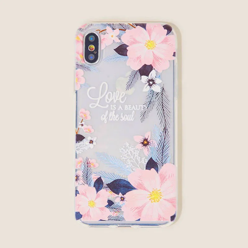 Alphabet flowers iPhone Case Is Suitable For Apple X /Xs/11/11Max/11Pro Soft Shell TPU Protective Cover Phone case | Мобильные