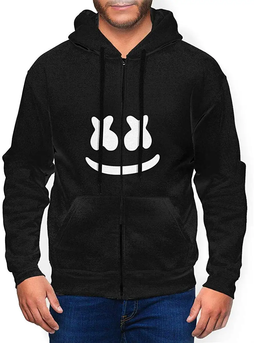 Marshmellow DJ Smile Мужская толстовка на молнии модная унисекс мужская с капюшоном