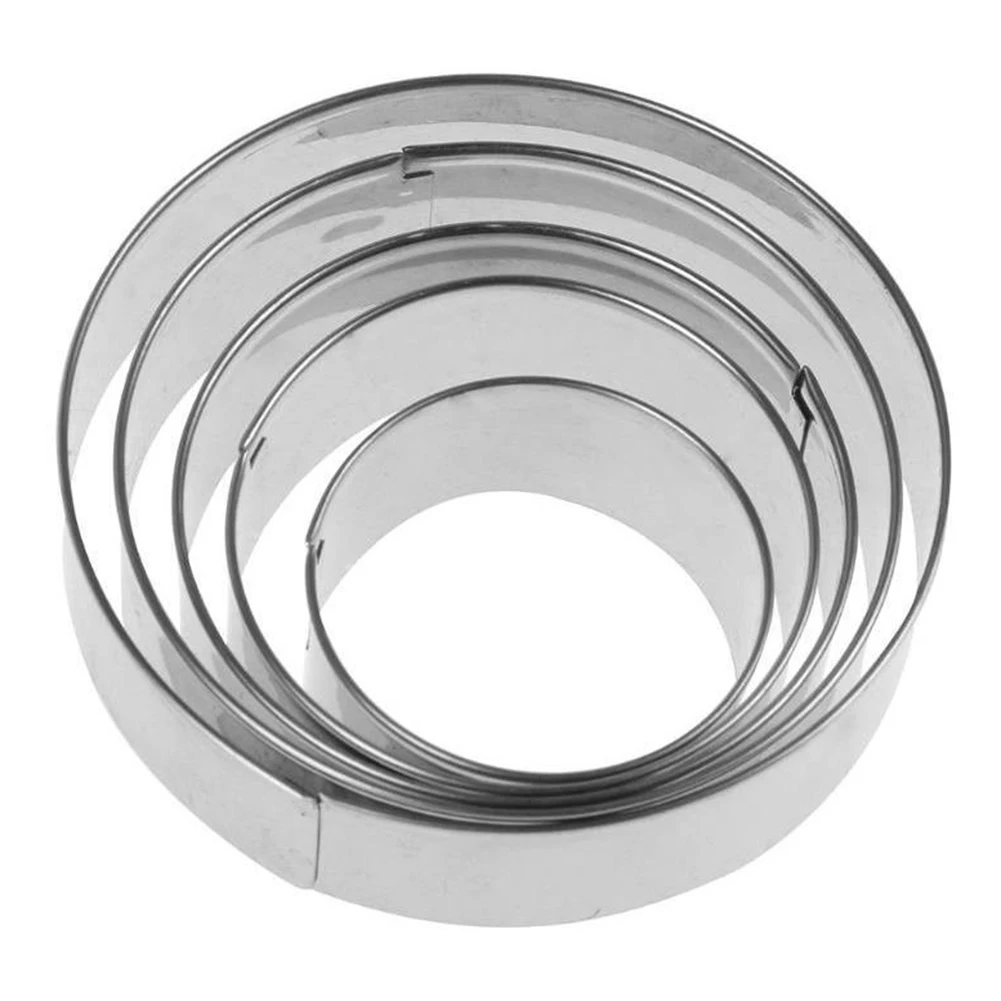 

5 Set Round Circle Stainless Steel Cookie Cutter Biscuit DIY Baking Pastry Mold