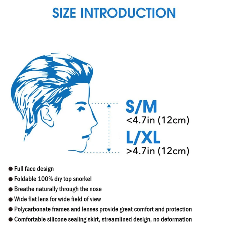 

Adult Youth Underwater Scuba Anti Fog Full Face Diving Mask Snorkeling Respiratory Masks Safe Waterproof Swimming Equipment