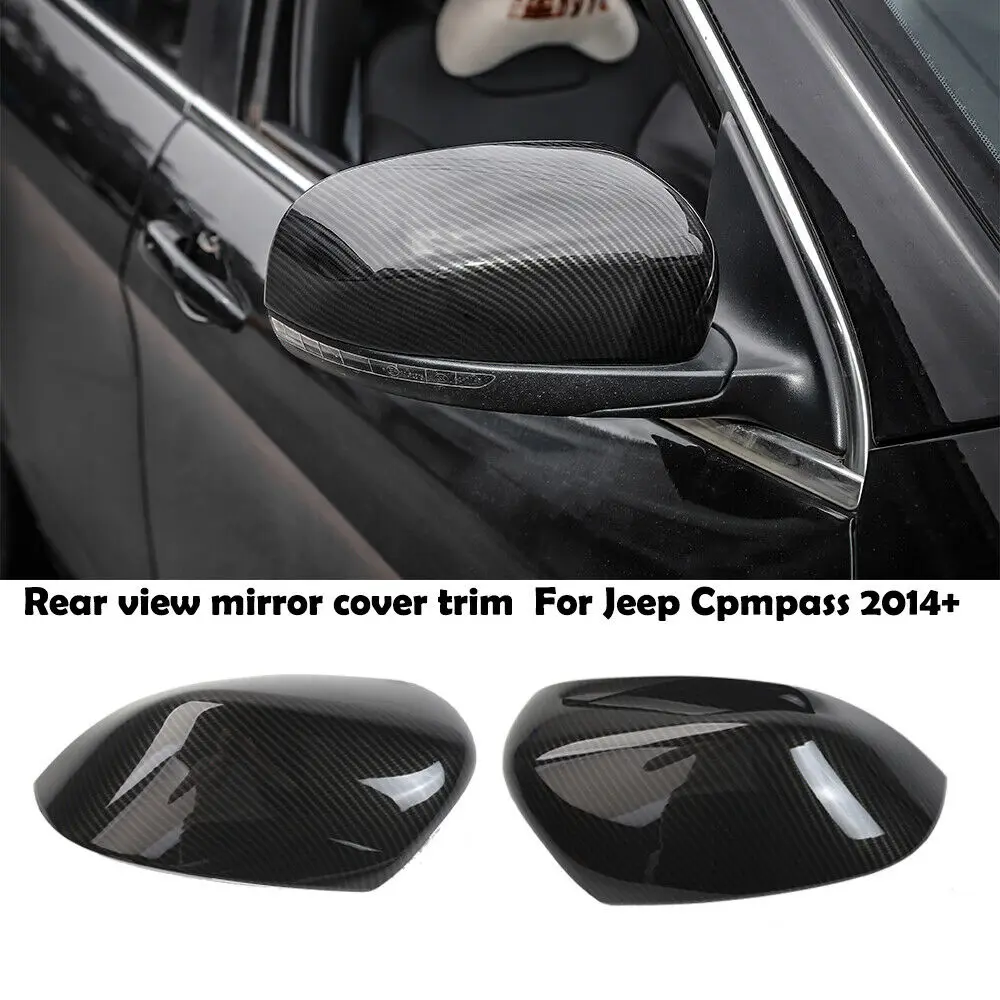 

Carbon fiber Grian Rear view Mirror Cover Trim for Jeep Cherokee 2014-2019 Pair