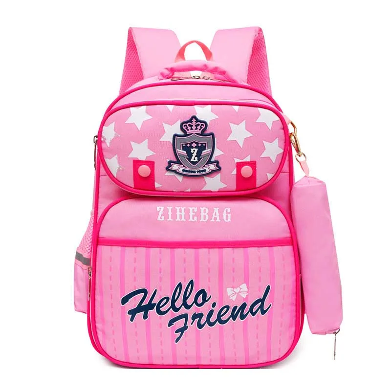 Простая школьная сумка для мальчиков и девочек, нейлоновый водонепроницаемый рюкзак для учеников начальной школы, вместительные прочные ш...