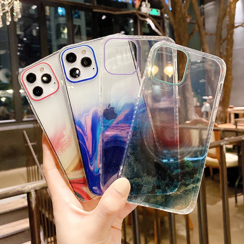 Чехол для iPhone 12 11 13 Pro XR X XS Max 7 8 Plus 11Pro с акварельным рисунком и мраморным |