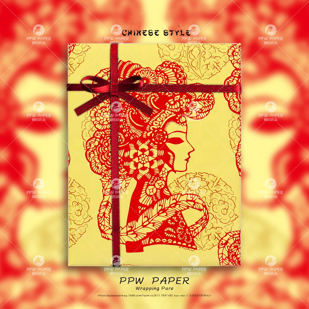 10 листов в китайском стиле рождественский подарок упаковочная бумага для лица