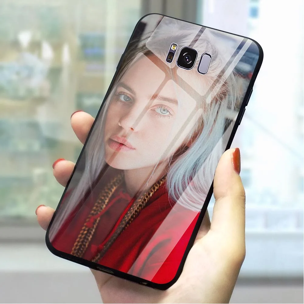 K1027301 Billie Eilish закаленное Стекло чехол для телефона для samsung S7 чехол Galaxy A70 A60 M40 A50 A40 A20 A30 A10 S7 край S8 S9 плюс S10 - Цвет: K1027301