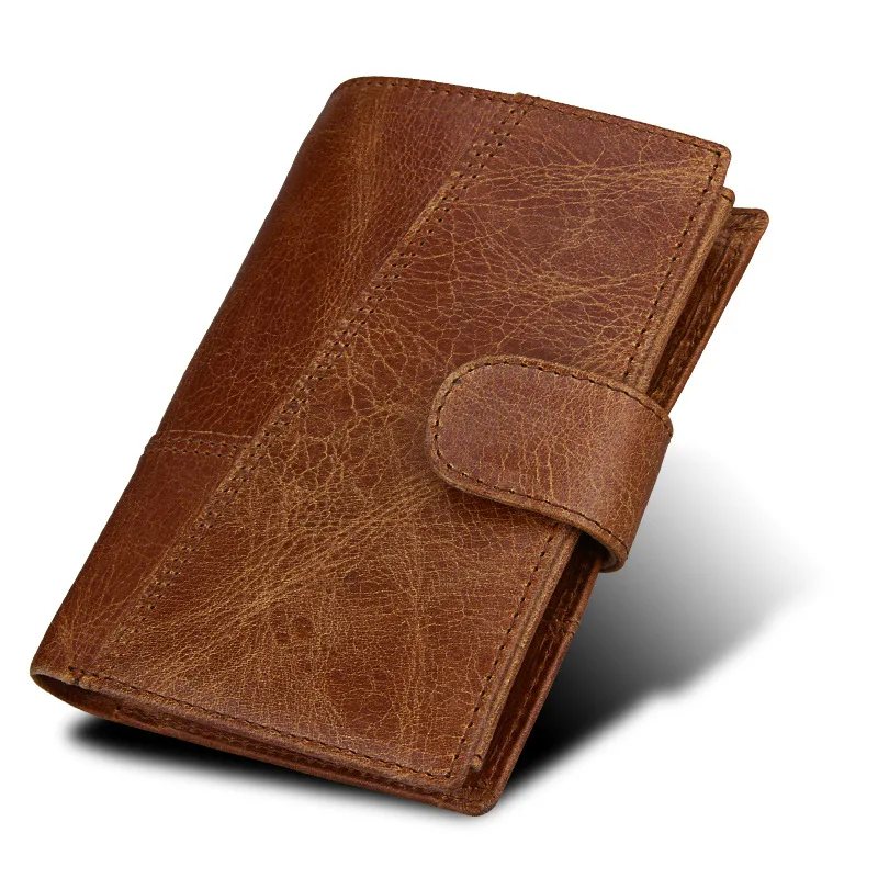 

Genuine Leather Wallet for Men Luxury Male Cowskin Coin Purse RFID Card Holder Money Bag Vintage Crazy Horse Short Wallets