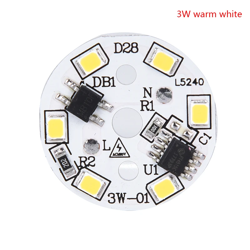 3w warm white 1 шт. светодиодный нашивка-лампочка лампа SMD пластина круглый Модуль светильник-источник для лампы светильник белый/теплый белый - Испускаемый цвет: 3w warm white