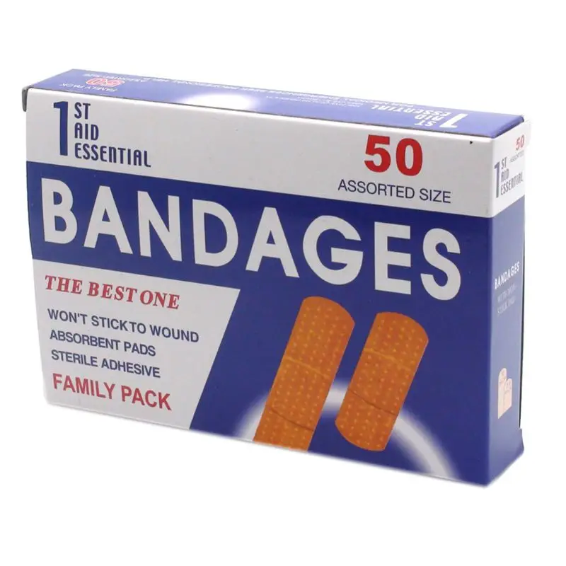 

50Pcs/Box Breathable Anti-Bacteria Adhesive Wound Paster Bandage Sticker Healing Band Hemostasis First Aid Kit Supplies