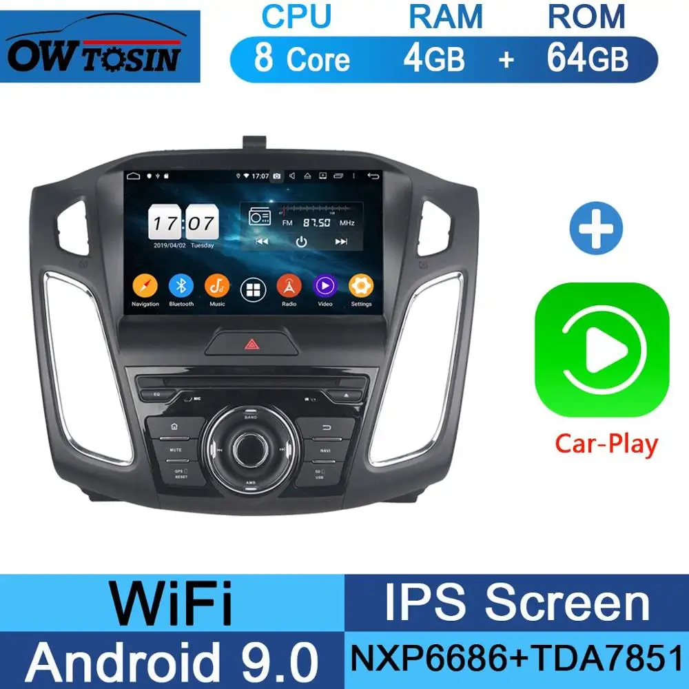 64G CarPlay Android " ips 1920*1080 8 ядерный 4G+ 64G Android 9,0 автомобильный dvd-плеер для Ford Focus 2012 2013 DSP радио gps Parrot BT - Цвет: 64G CarPlay Android