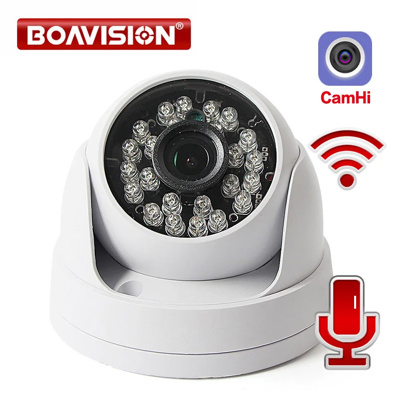 HD 720P 1080P беспроводная Wifi ip-камера, аудио камера видеонаблюдения, купольная камера Wi-Fi IR 20 m, слот для карт TF ночного видения, Onvif P2P APP CamHi