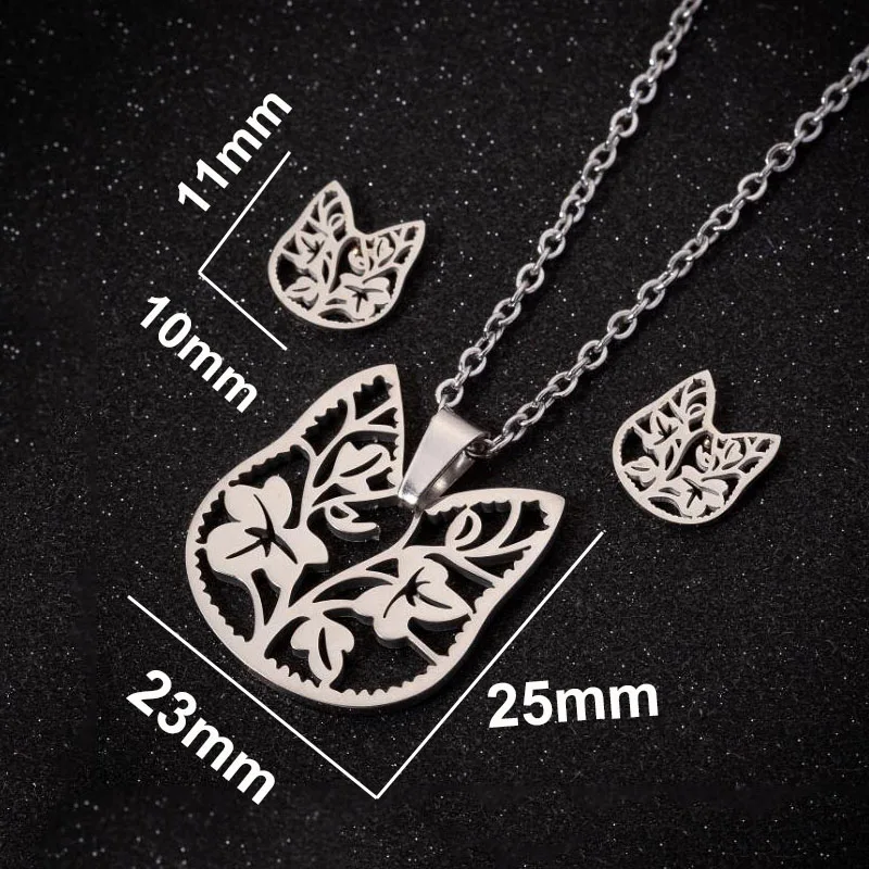Silver Jewelry Set SMJEL перо из нержавеющей стали серьги ювелирные изделия, Золотая цепь наборы женщин bijoux enfant fille Амулет Бусы с орлами оптом - Окраска металла: Silver Jewelry Set