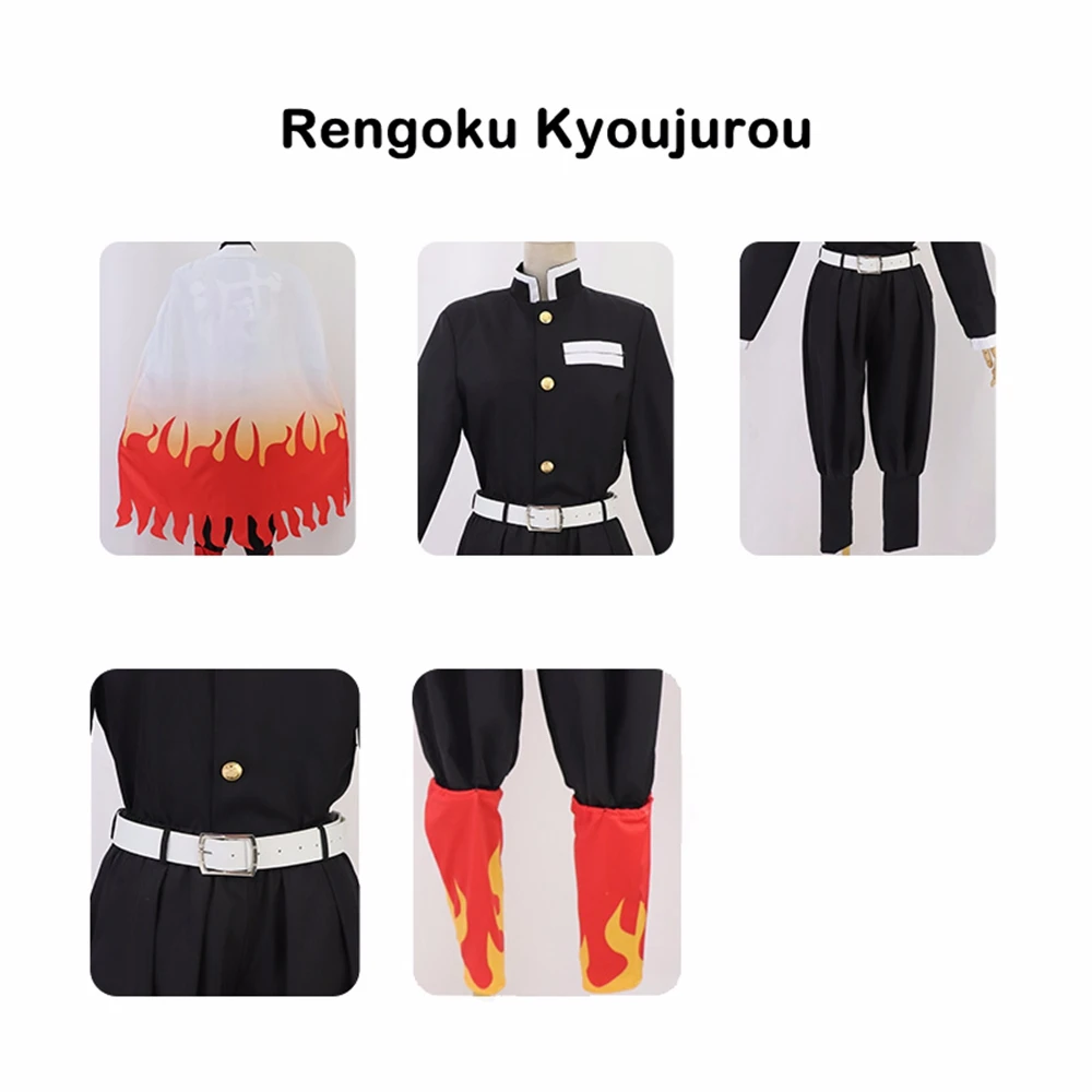 Костюм для косплея из киметсу рассекающий демонов no Yaiba Rengoku Kyoujurou полный комплект