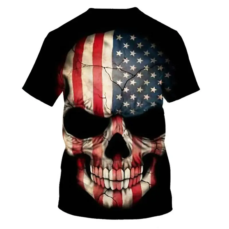 

Flower Skeleton Summer Men T-shirts Casual O-neck Short Sleeve Tee Tops Hip Hop Style Clothes Fashion Streetwear Skull 3D Coat
