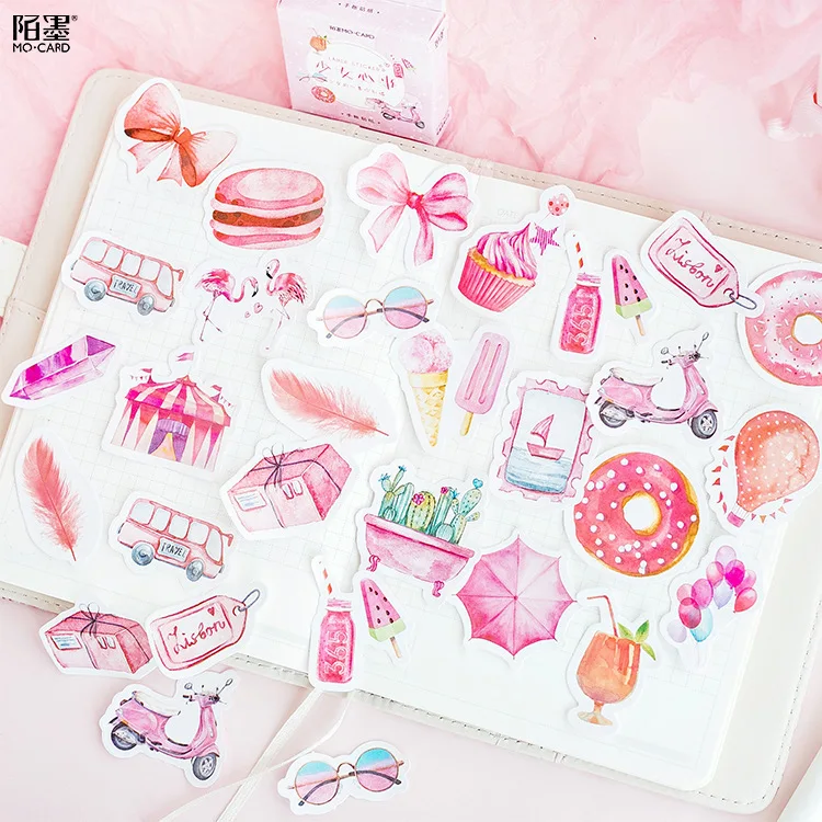 46 шт./упак. милые девушки серии наклейки самостоятельное украшение Наклейки из