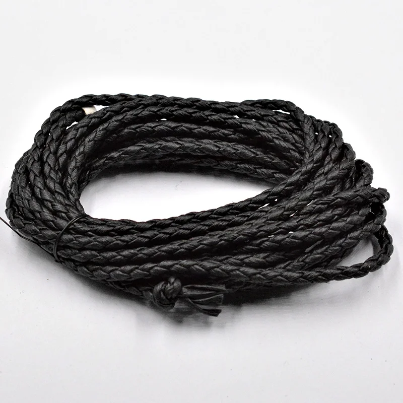 FLTMRH 3 мм круглый плетеный шнур из искусственной кожи веревка для изготовления